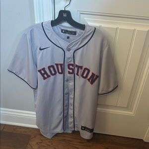 Nike Houston Gray Jersey with Red and Blue Accents